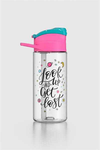Renga Falcon Look Up Desenli 500 ml Pipetli Tritan Çocuk Matara 912037 Fuşya