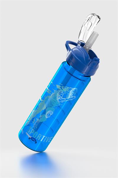 Renga Falcon Spor Desenli 630 ml Pipetli Tritan Matara 912016 Mavi