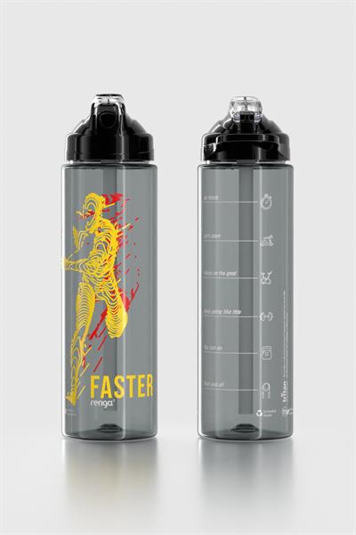 Renga Falcon Spor Desenli 630 ml Pipetli Tritan Matara 912016 Siyah