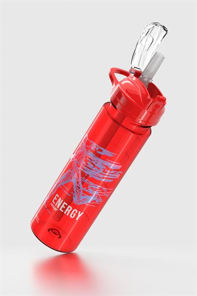 Renga Falcon Spor Desenli 630 ml Pipetli Tritan Matara 912016 Kırmızı