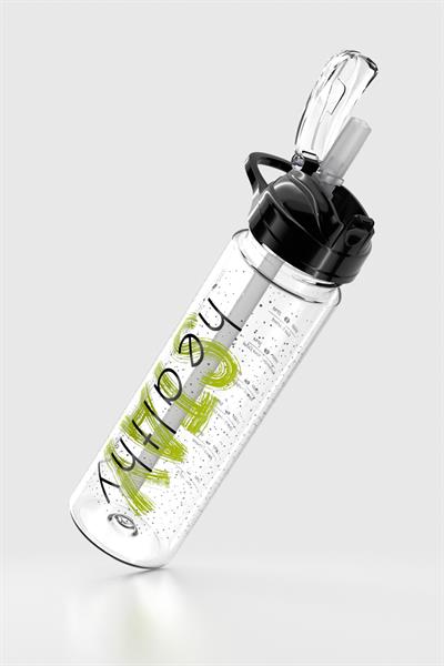 Renga Falcon Stay Desenli 630 ml Pipetli Tritan Matara 912016 Siyah