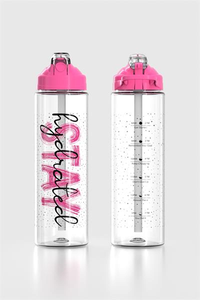 Renga Falcon Stay Desenli 630 ml Pipetli Tritan Matara 912016 Fuşya