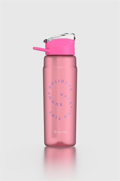 Renga Falcon Yazı Desenli 800 ml Pipetli Tritan Matara 912140 Fuşya