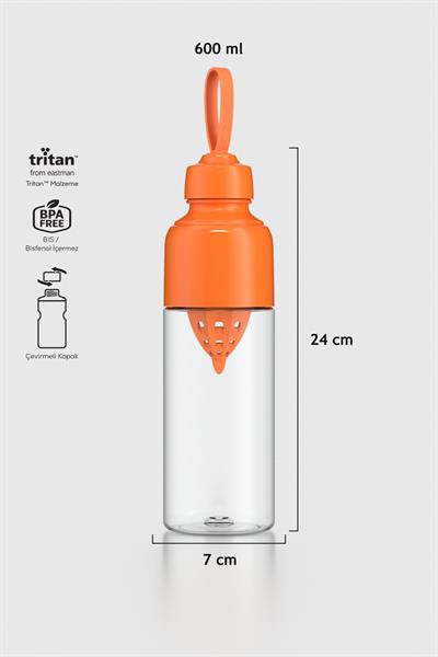 Renga Felix 600 ml Tritan Sıkacaklı Detoks Matara 911029 Turuncu