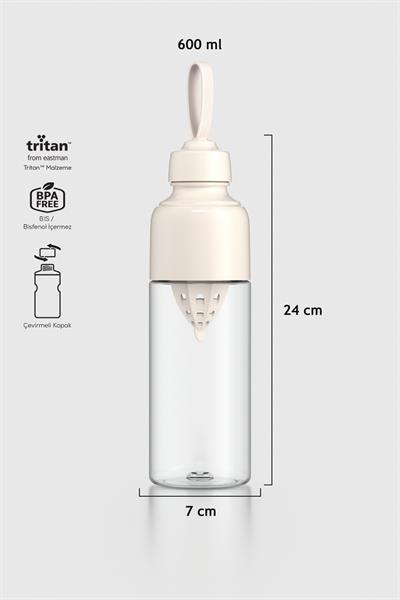 Renga Felix 600 ml Tritan Sıkacaklı Detoks Matara 911029 Bej