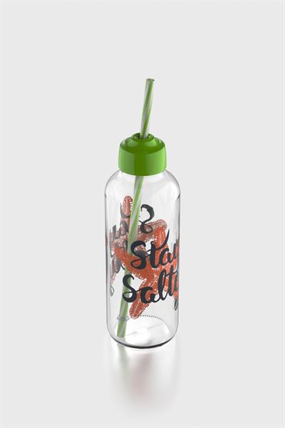 Renga Felix Stay Salty Desenli 450 ml Pipetli Cam Şişe 182055 Yeşil