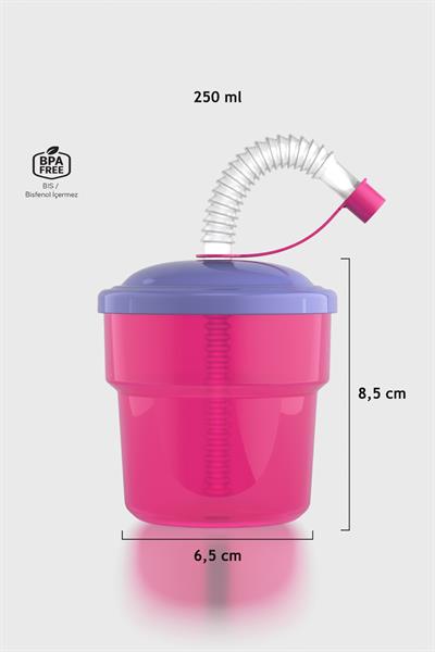 Renga Fizbo 250 ml Pipetli PP Bebek Bardak 221007 Pembe-Mor