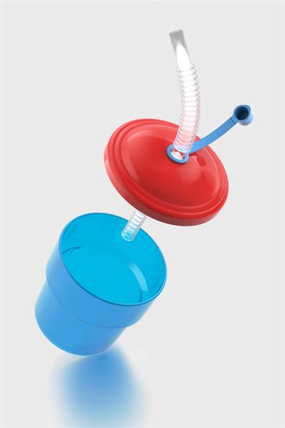 Renga Fizbo 250 ml Pipetli PP Bebek Bardak 221007 Mavi-Kırmızı