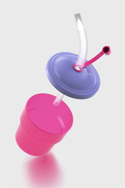 Renga Fizbo 250 ml Pipetli PP Bebek Bardak 221007 Pembe-Mor