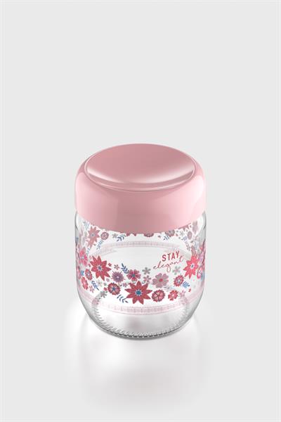 Renga Flora Desenli 425 ml Cam Kavanoz 132078 Pudra