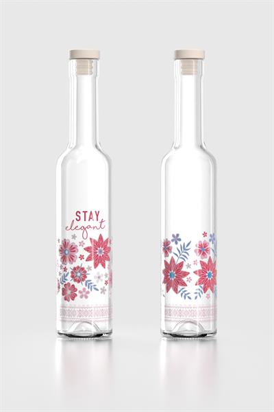 Renga Flora Desenli 500 ml Cam Yağdanlık 152088 Bej