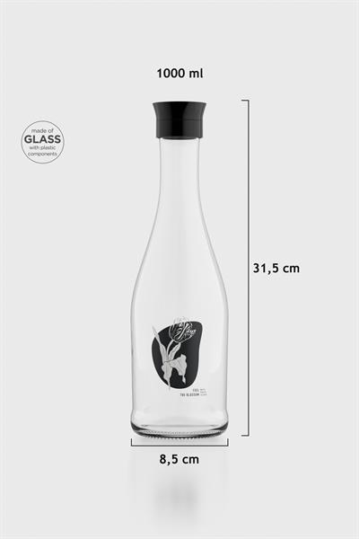 Renga Gala Blossom Desenli 1000 ml Cam Karaf 212011 Siyah