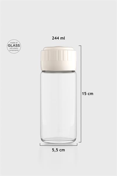 Renga Hibrit 244 ml Bej Kapaklı Cam Baharatlık 161005