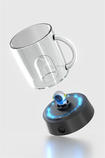 Renga Joy Astronot Figürlü 250 ml Kulplu Mavi Led Işıklı Tritan Bardak 222061