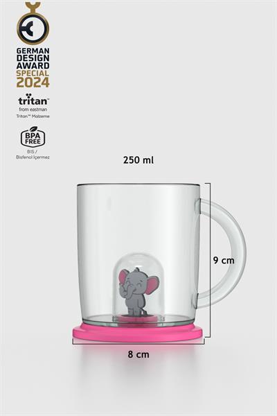 Renga Joy Fil Figürlü 250 ml Kulplu Tritan Bardak 222053 Pembe