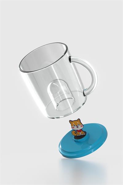Renga Joy Kedi Figürlü 250 ml Kulplu Tritan Bardak 222053 Mavi