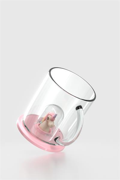 Renga Joy Unicorn Figürlü 250 ml Kulplu Tritan Bardak 222059 Pembe