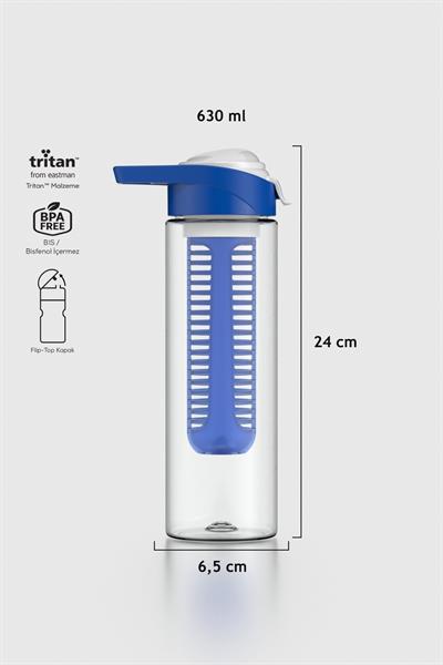 Renga Juno 630 ml Tritan Detoks Matara 911046 Mavi-Gri
