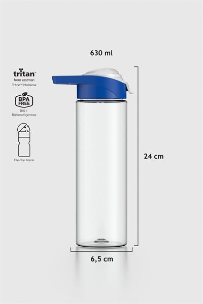 Renga Juno 630 ml Tritan Matara 911045 Mavi-Gri