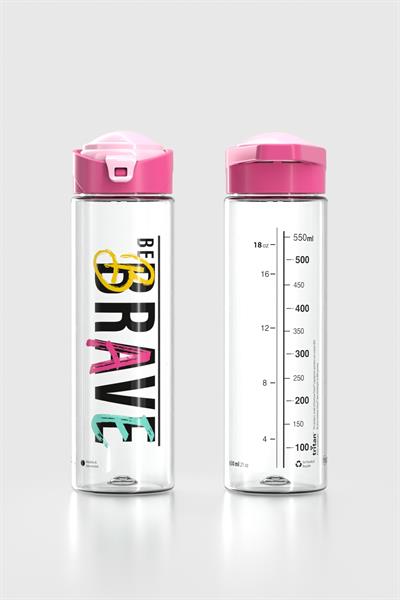 Renga Juno Brave Desen 630 ml Tritan Matara 912088 Fuşya-Pudra