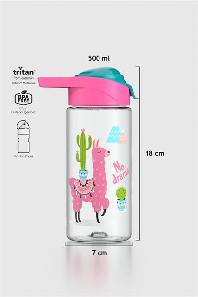 Renga Juno Lama Desen 500 ml Tritan Çocuk Matara 912089 Pembe