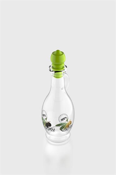 Renga Kibele Desenli 250 ml Yeşil Kapaklı Cam Yağlık 152043