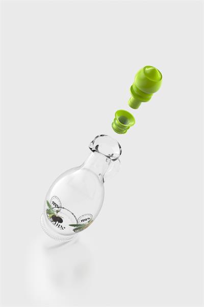 Renga Kibele Desenli 250 ml Yeşil Kapaklı Cam Yağlık 152043