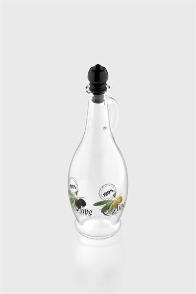 Renga Kibele Desenli 750 ml Siyah Kapaklı Cam Yağlık 152044