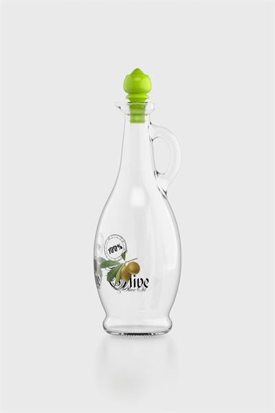 Renga Kibele Desenli 750 ml Yeşil Kapaklı Cam Yağlık 152044
