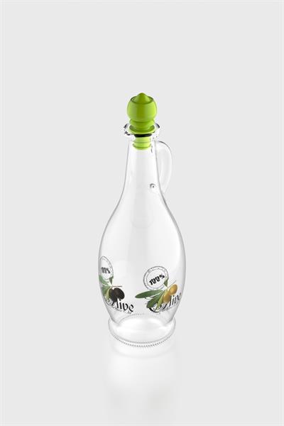 Renga Kibele Desenli 750 ml Yeşil Kapaklı Cam Yağlık 152044