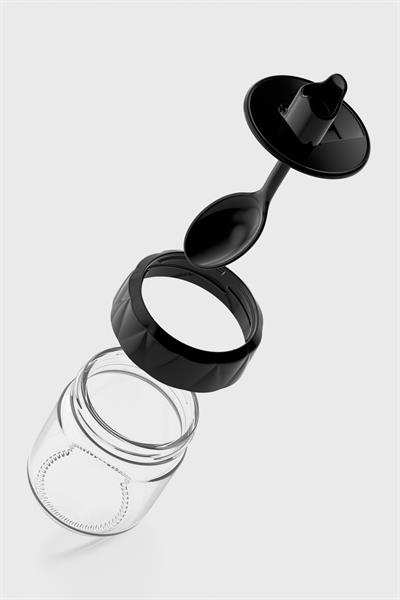 Renga Lexa 210 ml Kaşıklı 3lü Cam Baharatlık Seti 161019 Siyah