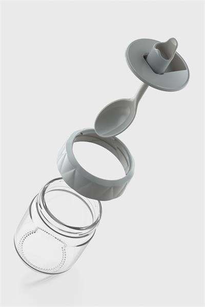 Renga Lexa 210 ml Kaşıklı 3lü Cam Baharatlık Seti 161019 Gri