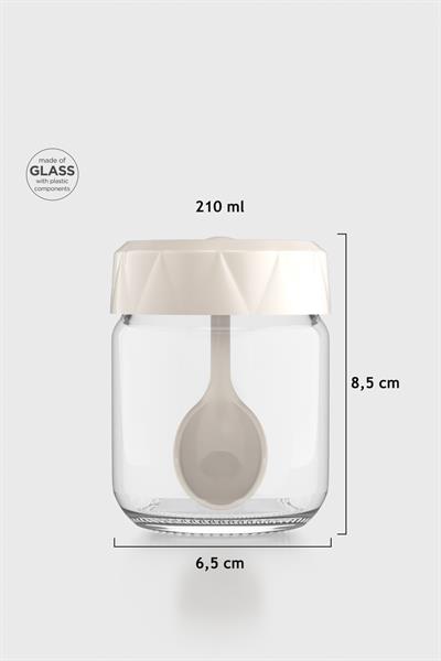 Renga Lexa 210 ml Kaşıklı Cam Baharatlık 161019 Bej