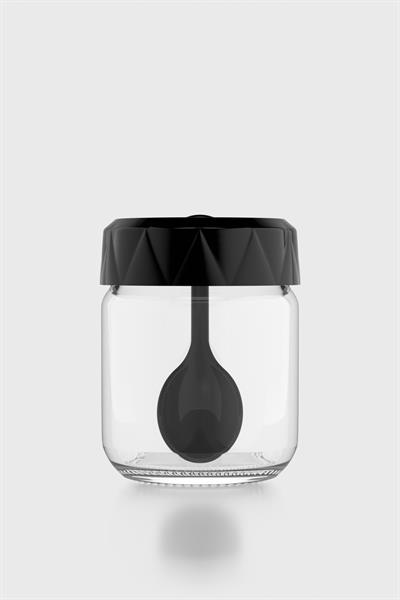 Renga Lexa 210 ml Kaşıklı Cam Baharatlık 161019 Siyah