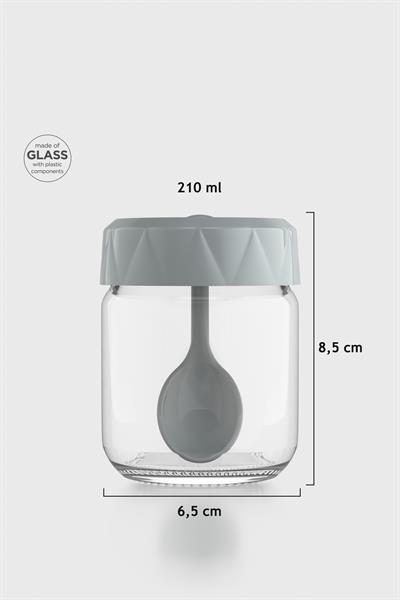 Renga Lexa 210 ml Kaşıklı Cam Baharatlık 161019 Gri