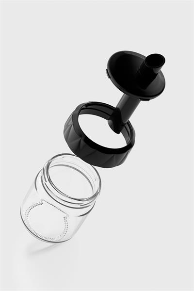 Renga Lexa 210 ml Siyah Kapaklı Cam Şekerlik 201015