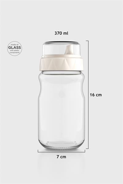 Renga Lexa 370 ml Bej Kapaklı Cam Yağlık ve Sosluk 151072