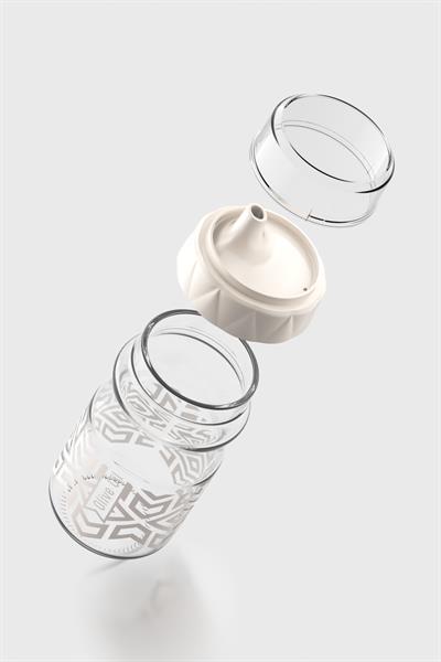 Renga Lexa 370 ml Etnik Desenli Cam Yağlık 152089 Bej