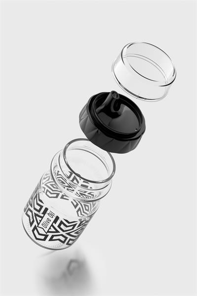 Renga Lexa 370 ml Etnik Desenli Cam Yağlık 152089 Siyah