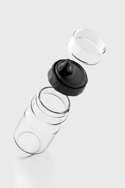Renga Lexa 370 ml Siyah Kapaklı Cam Yağlık ve Sosluk 151072