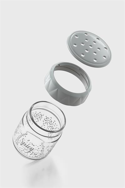 Renga Lexa Spicy Desenli 210 ml 3lü Cam Baharatlık Seti 162011 Gri