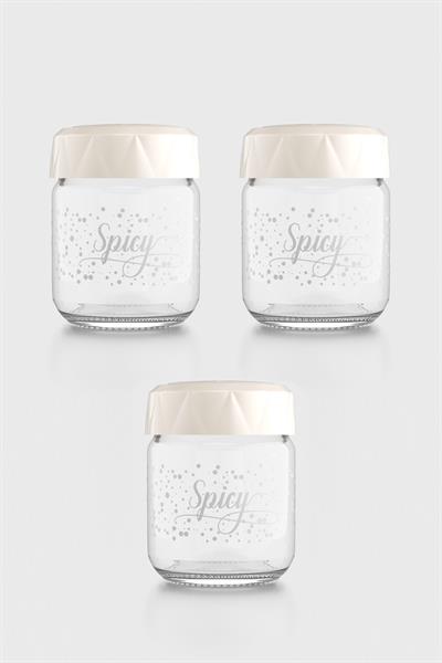Renga Lexa Spicy Desenli 210 ml 3lü Cam Baharatlık Seti 162011 Bej