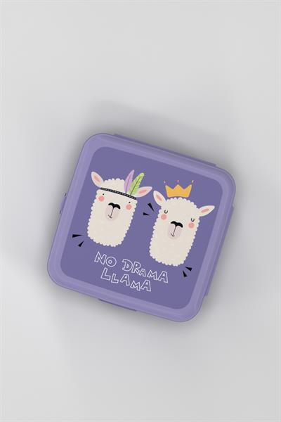 Renga Leya Lama Desenli PP Çocuk Beslenme Kabı 412003 Mor