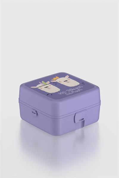 Renga Leya Lama Desenli PP Çocuk Beslenme Kabı 412003 Mor