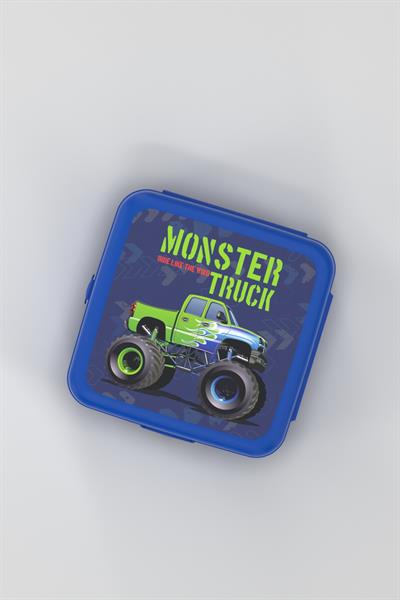 Renga Leya Monster Truck Desenli PP Çocuk Beslenme Kabı 412003 Mavi