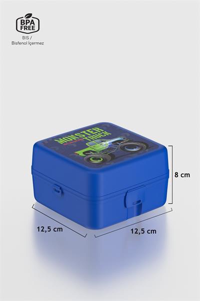 Renga Leya Monster Truck Desenli PP Çocuk Beslenme Kabı 412003 Mavi