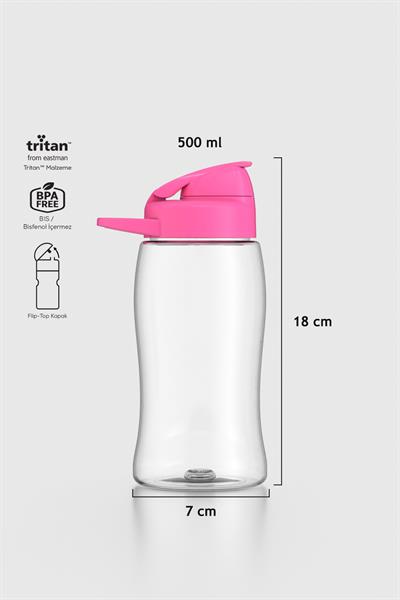 Renga Lidya 500 ml Fuşya Kapaklı Tritan Matara 911031