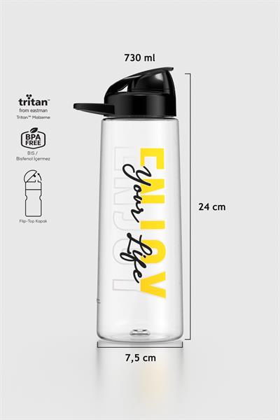 Renga Lidya Enjoy Desen 730 ml Tritan Matara 912035 Siyah