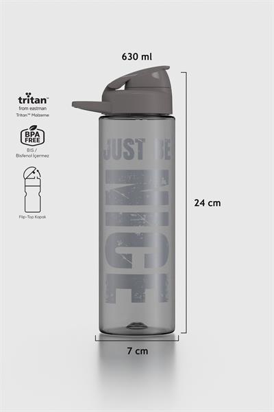 Renga Lidya Just Be Nice Desen 630 ml Tritan Matara 912033 Füme