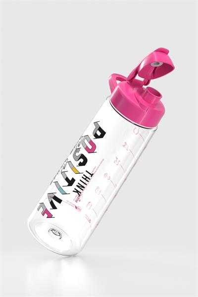 Renga Lidya Positive Desen 730 ml Tritan Matara 912035 Fuşya